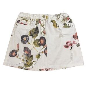 Roberto Cavalli Floral Print White Skirt